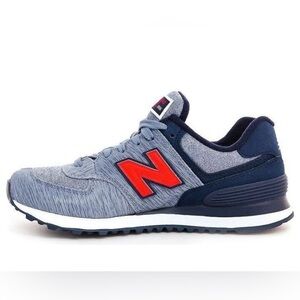 New Balance 574 Women’s 7 Sweatshirt Sneakers Shoes Blue Athletic Run WL574WTC